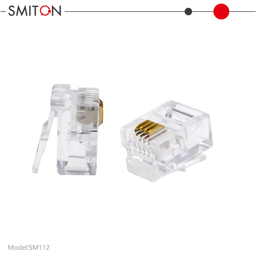 供应透明电话水晶头/6P4C 水晶头/RJ11水晶头连接电话机接头