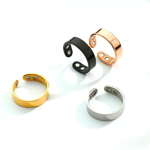 Cross-border explosions stainless steel magnet ring magnetic opening stop snoring ring double magnetic health fashion bracelet