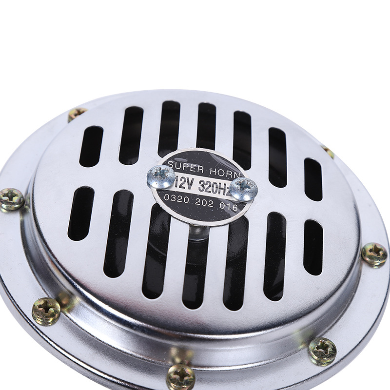 12V electroplated basket-type car horn, high-power with cover, high and low frequency car horn, factory direct sales and wholesale detail image 6