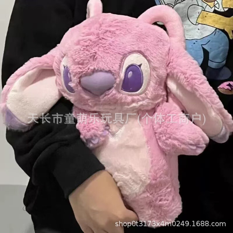 跨境小红书同款史迪仔注水式热水袋卡通毛绒玩具批发可爱冬日暖手|undefined