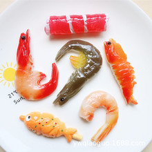 仿真食玩创意diy发夹冰箱贴手机壳美容钥匙扣手工材料树脂虾肥牛