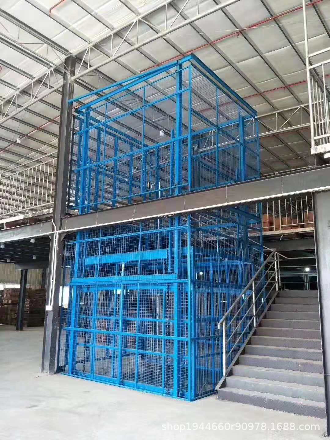 液压式升降机阁楼货梯双导轨货物提升机液压升降平台室外厂房货梯