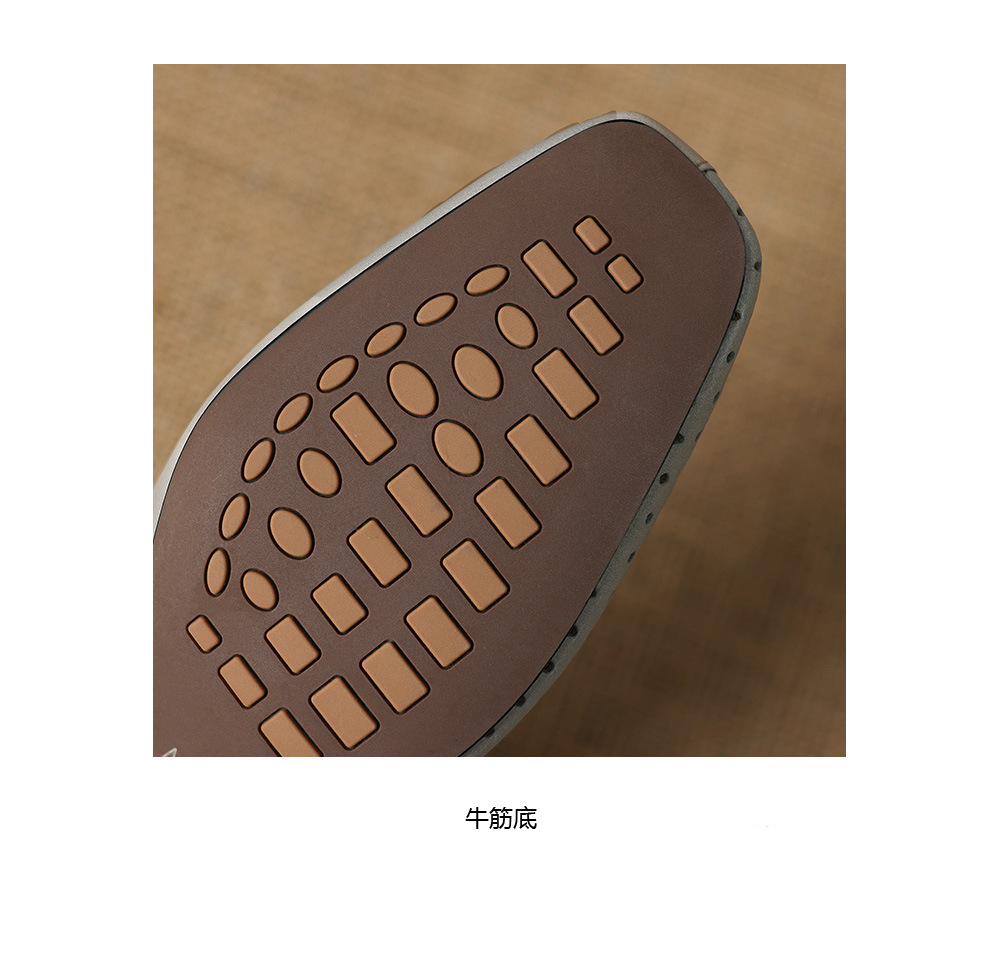 Giày lười nữ mũi vuông da dê đục lỗ hở mũi gót thấp 3,5 cm — Sương mù xanh chi tiết 15