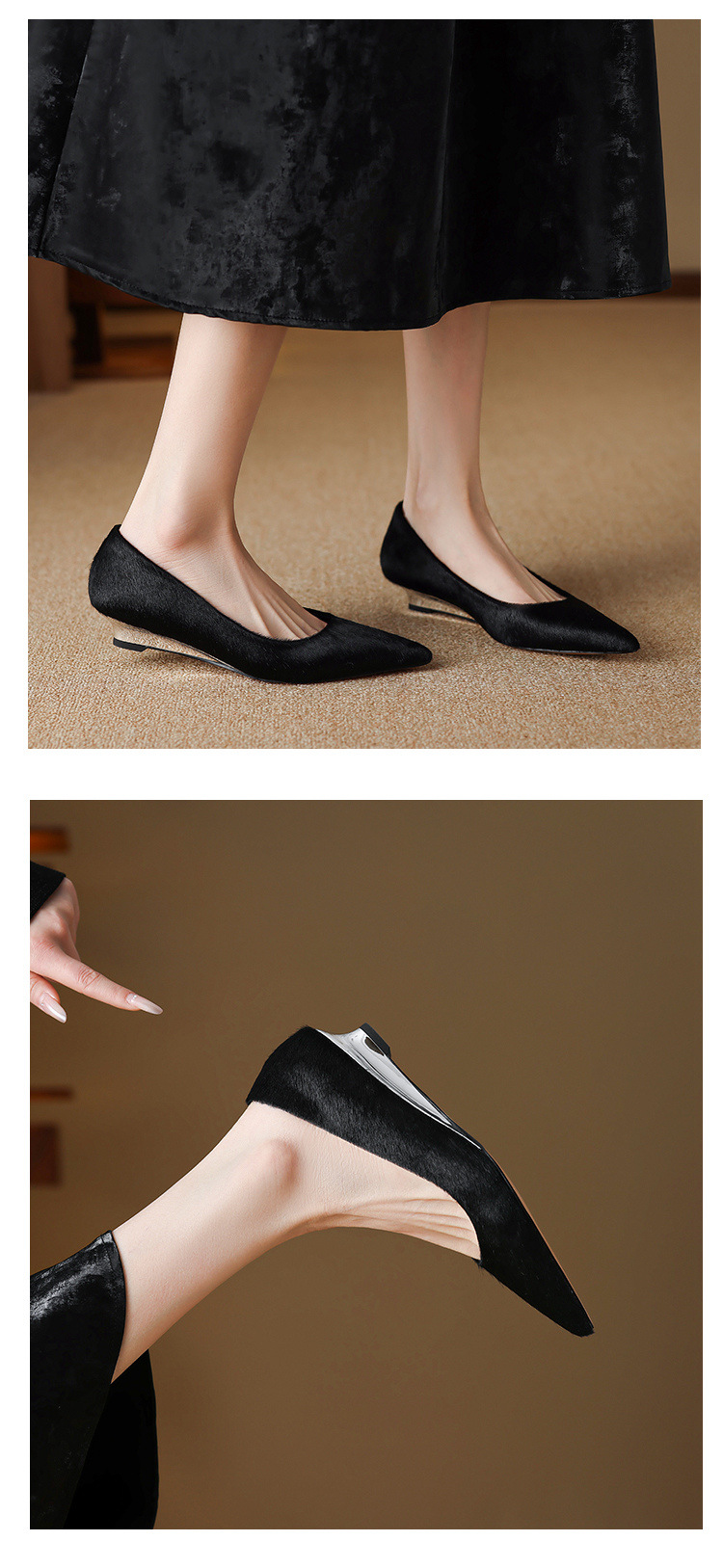 Giày cao gót nữ mũi nhọn miệng nông đế xuồng họa tiết da báo, gót 3 cm — Họa tiết da báo [chiều cao gót 3 cm] chi tiết 16