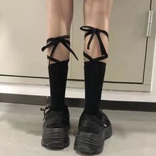 小红书同款网红绑带棉袜日系手工绑绳袜子夏季中筒及膝小腿学生女
