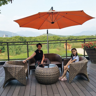Outdoor sofa courtyard terrace balcony three-seat combination leisure creative living room rattan sofa waterproof and waterproof