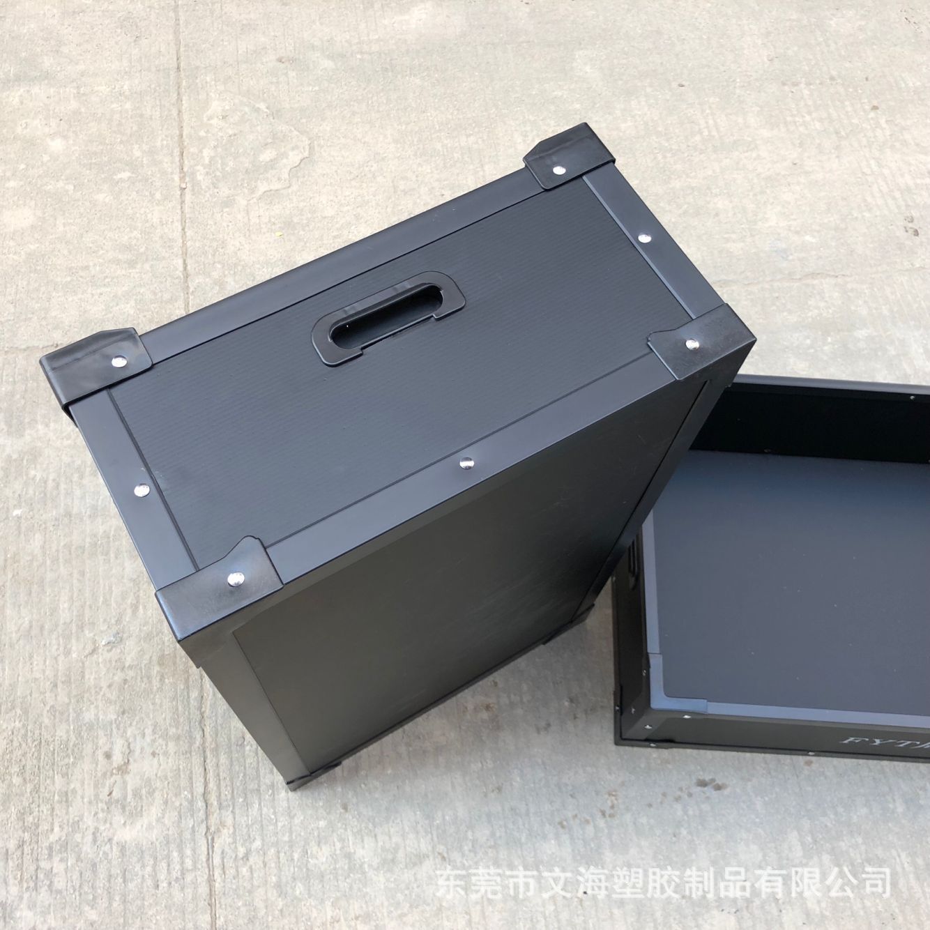 pp塑料中空板骨架箱长方形两边扣手四边全加固瓦楞板周转箱可印刷