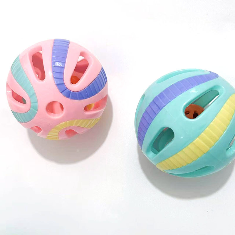 Nueva bola de juguete para gatos 8cm colorida bola de campana de plástico bola de juguete para gatos bola interactiva auto-comportante bola de juguete para mascotas