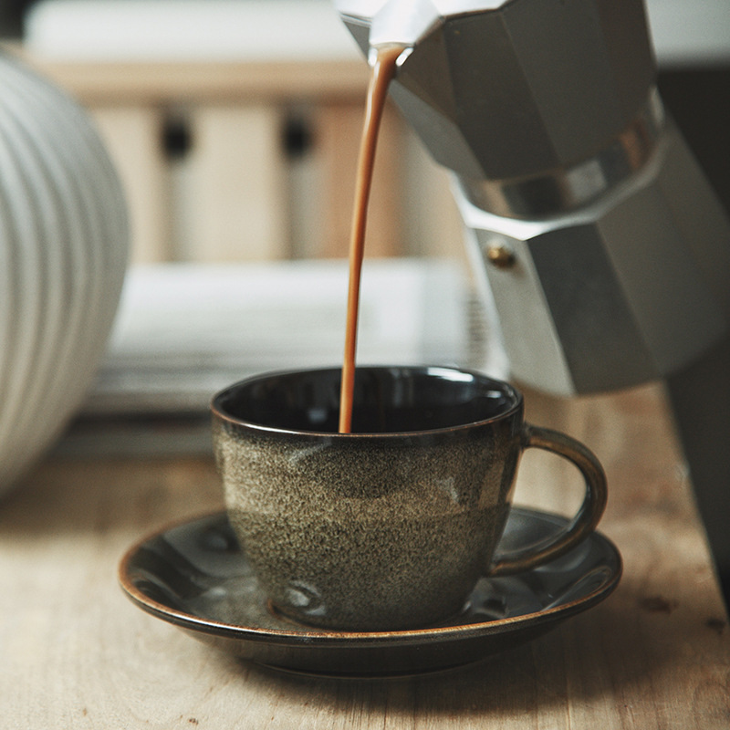 Horno retro transfronterizo taza de café y platillo traje de gran capacidad Taza de cerámica taza de agua taza de té simple taza creativa taza
