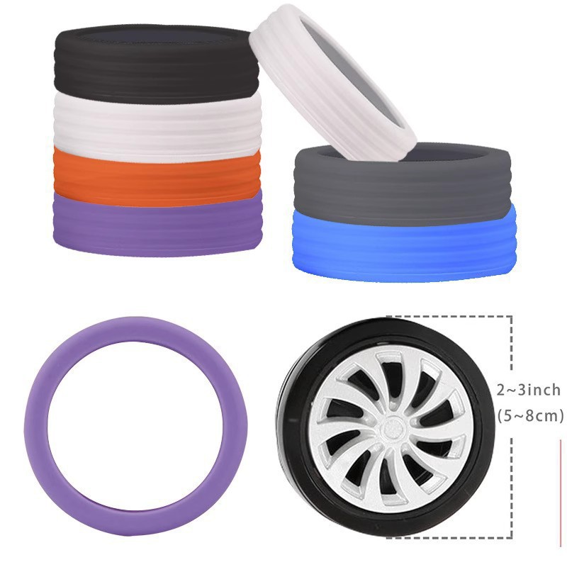 Luggage Case Wheel Rubber Sleeve Silent Suitcase Roller Reconstruction Trolley Case Replacement Universal Wheel Accessories Protective Sleeve