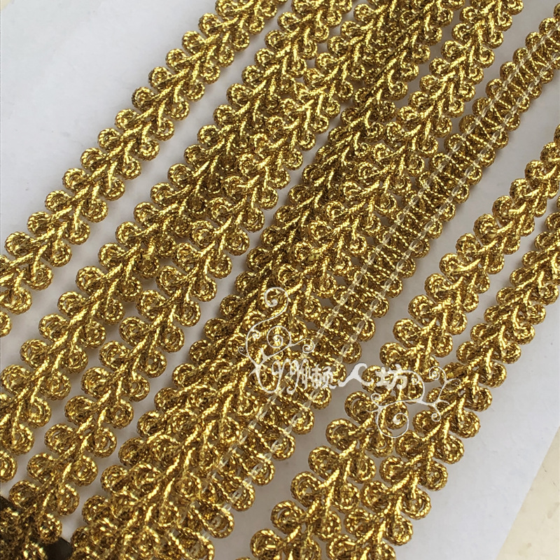 1cm oro plata de encaje fino cientofote con escenario artesanal DIY muñeca antigua ropa accesorios accesorios Phnom Penh