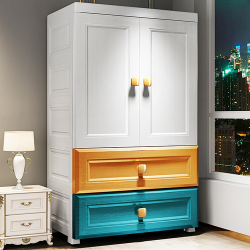 Super Peng 70 Width Colorful Children's Wardrobe Door Open Storage Cabinet Storage Cabinet Assembly Plastic Cabinet Hanging Wardrobe 