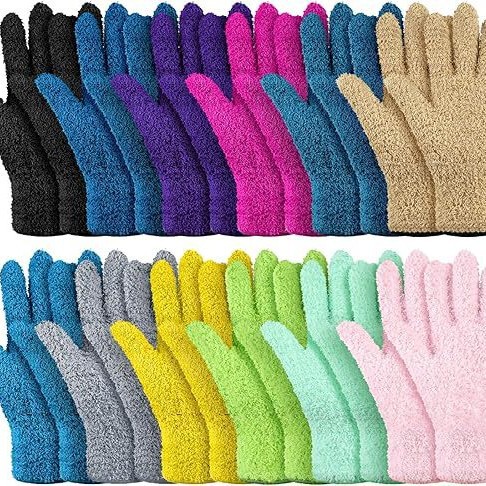 Housekeeping Cleaning Knitted Gloves Unisex Cleaning Gloves Vacuum Microfiber Half Velvet Dust Removal Gloves