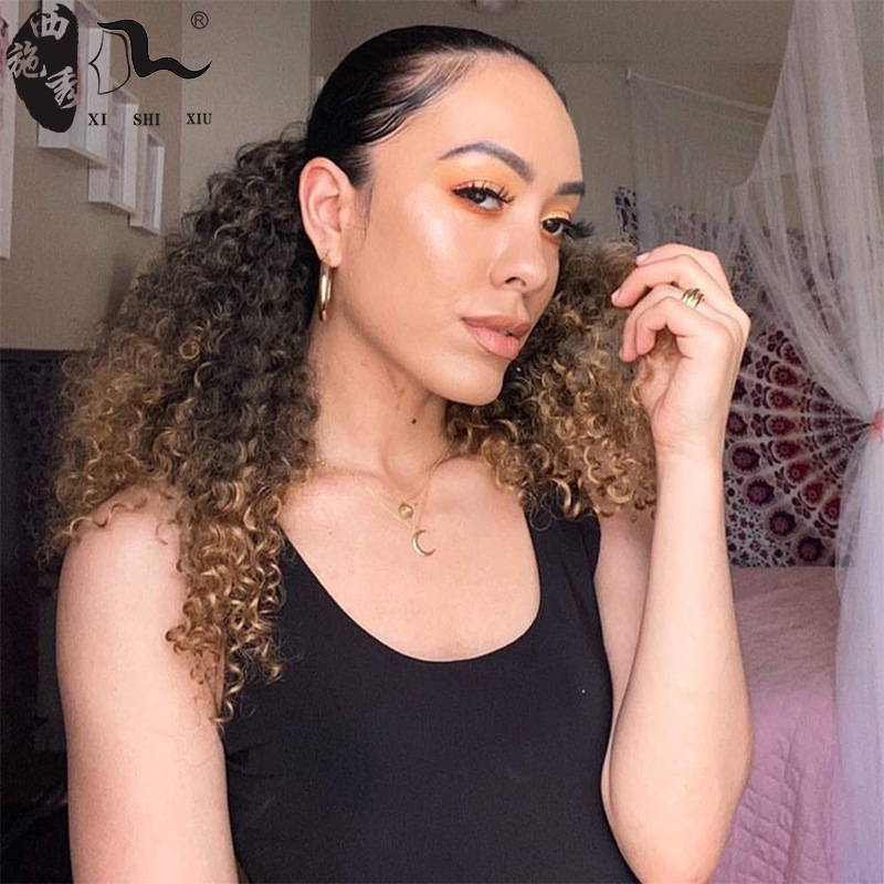 Chignon afro bouclé synthétique extension queue de cheval_voghion.com