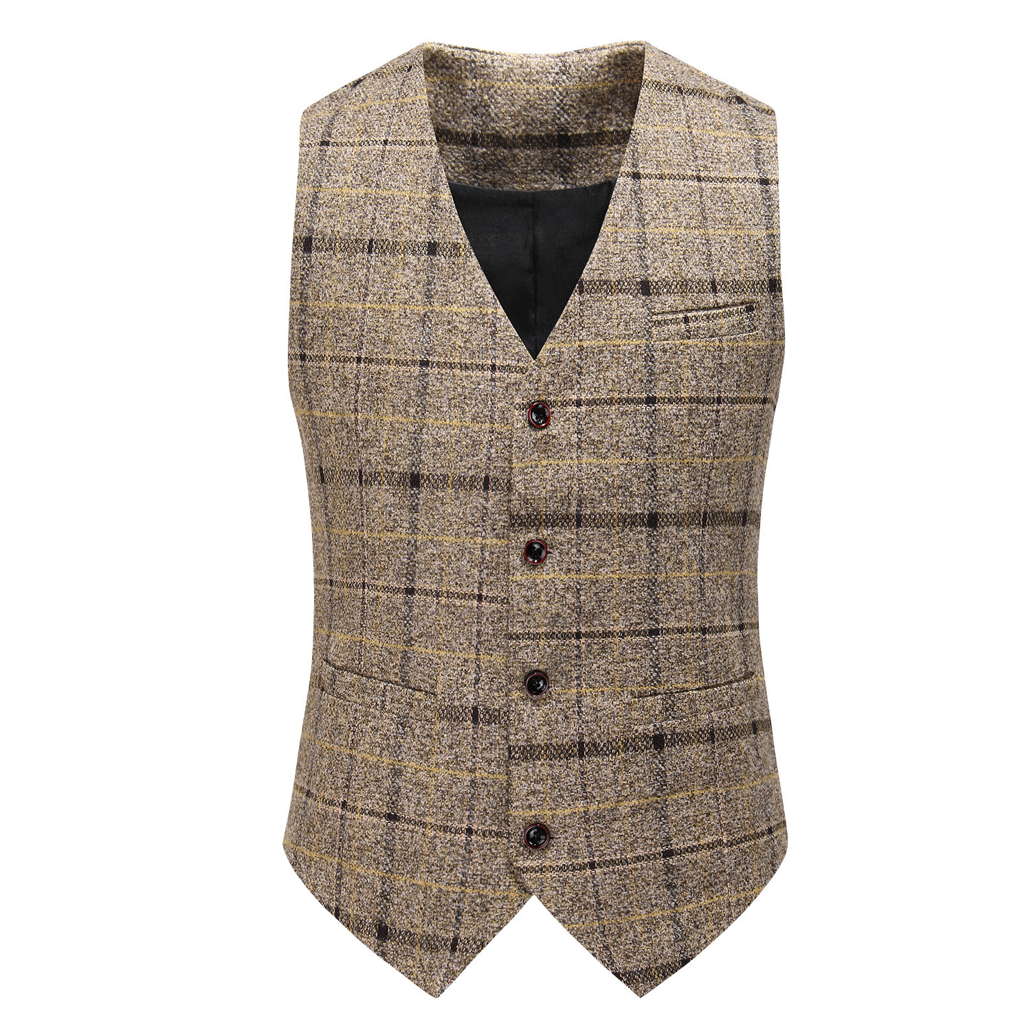 Traje de hombre traje de tres piezas estilo coreano slim fit británico casual moda novio vestido de novia Plaid traje pequeño hombres