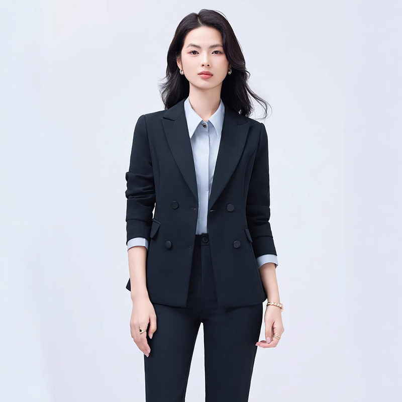 navy blue Suit suit Women's Spring New College Student Defense Interview Business Suit Dress Work Clothes