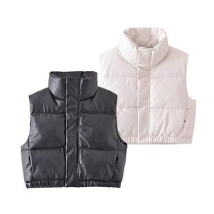 TAOP & ZA Early Spring New Women's Imitation Leather cotton-padded jacket Vest 5320706