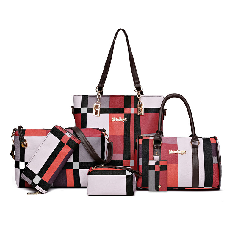 2026 New Women's Bag Classic Plaid Pattern Six-Piece Set of Mother-Daughter Bags, Shoulder Bag, Crossbody Bag, Handbag, Wallet, Card Holder Wholesale 2026 New Women's Bag Classic Plaid Pattern Six-Piece Set of Mother-Daughter Bags, Shoulder Bag, Crossbody Bag, Handbag, Wallet, Card Holder Wholesale