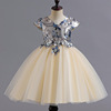 Nail sequins, lace piano, small princess costume, evening dress, children's suit, mesh skirt, suitable for teen