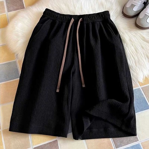 Direct Supply from Manufacturer Ice Silk Short Shorts for Men Summer Thin Cool Five-Pocket Shirts with Creased Texture Pants Cheap Basketball Shorts