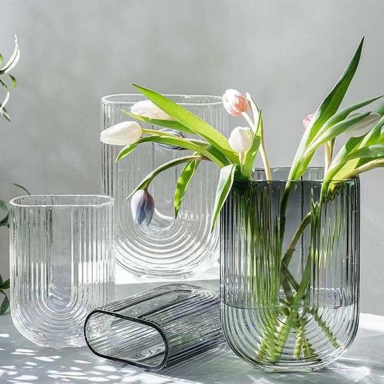 歐式玻璃花瓶ins風桌面裝飾品鮮花插花瓶水培創意裝飾品花瓶批發