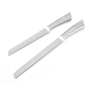 Yangjiang knife all-steel hollow horseshoe handle bread knife baking cake knife fine coarse tooth toast serrated knife