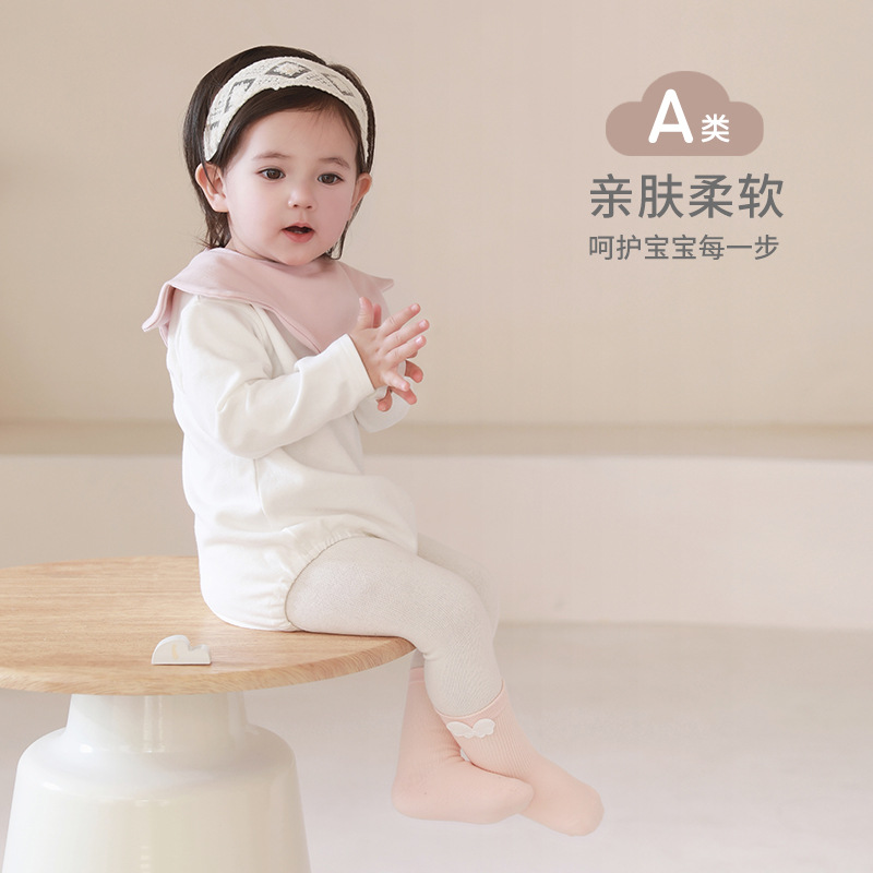 Calcetines para bebés primavera y otoño calcetines de algodón antibacterianos antiodorizantes sin hueso para bebés delgados de color sólido calcetines sueltos