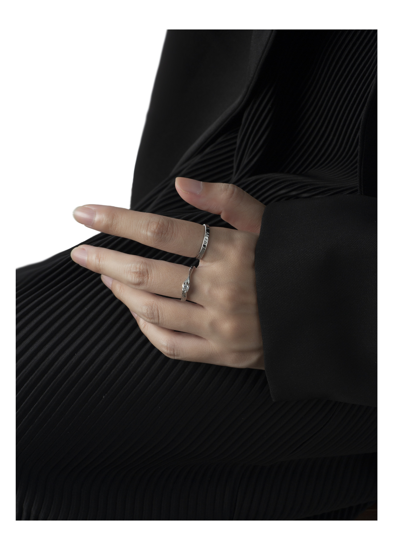 Simple Style Geometric Copper Plating Zircon Open Ring