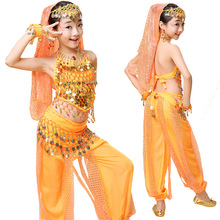 兒童印度舞演出服肚皮舞蹈服裝女少兒套裝六一小孩新疆舞表演服61