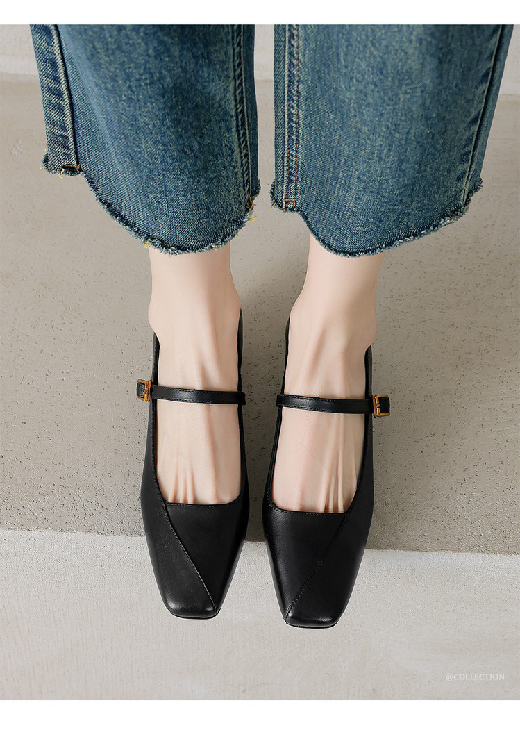 CHIKO Buse Square Toe Block Heels Mary Jane Shoes