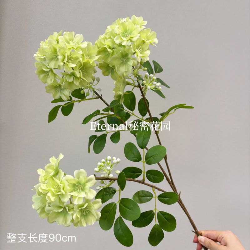 仿真花4头木绣球酔香花自然风餐桌花莫奈花园花排路引绢花批发|undefined