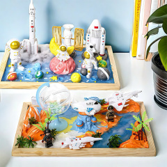 男の子宇宙飛行士宇宙ロケットモデルDIY手作り粘土滴糊微景観材料包益智玩具