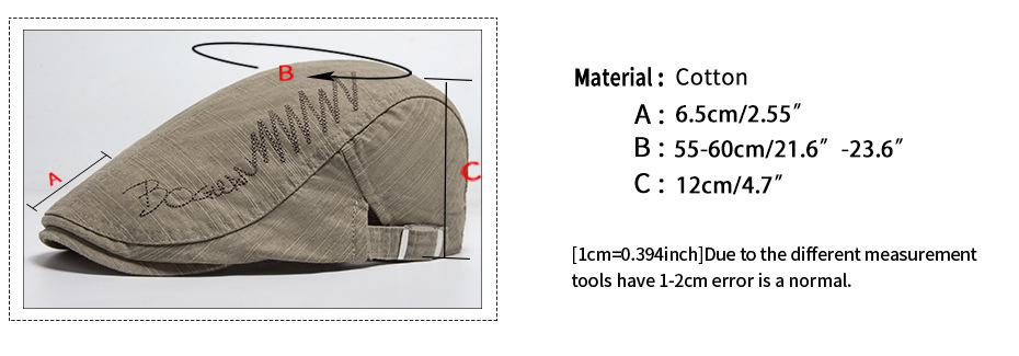 New Beret Spring and Autumn Pure Cotton Embroidered Duck Tongue Men's Fashion Casual Forward Hat_voghion.com