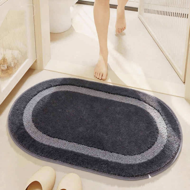 Microfiber Coconut Shaped Jacquard Bath Mat Non Slip Absorbent Rug_voghion.com