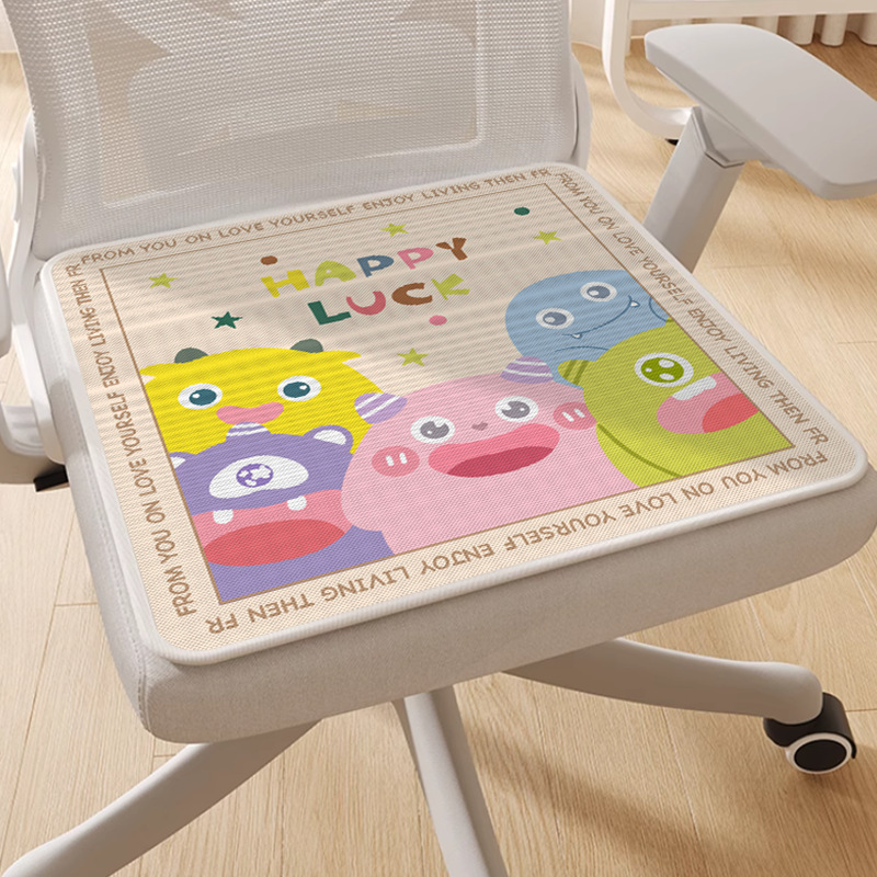 Silla de oficina de hielo de dibujos animados almohadilla de asiento de computadora silla de comedor anti-deslizante de verano almohadilla de hielo