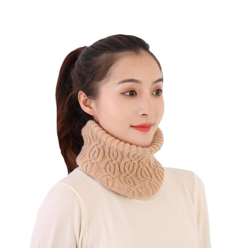 Nuevo hilo de Jersey de punto bufanda para mujer Otoño e Invierno estilo coreano versátil grueso cálido cuello protección color sólido bufanda collar falso