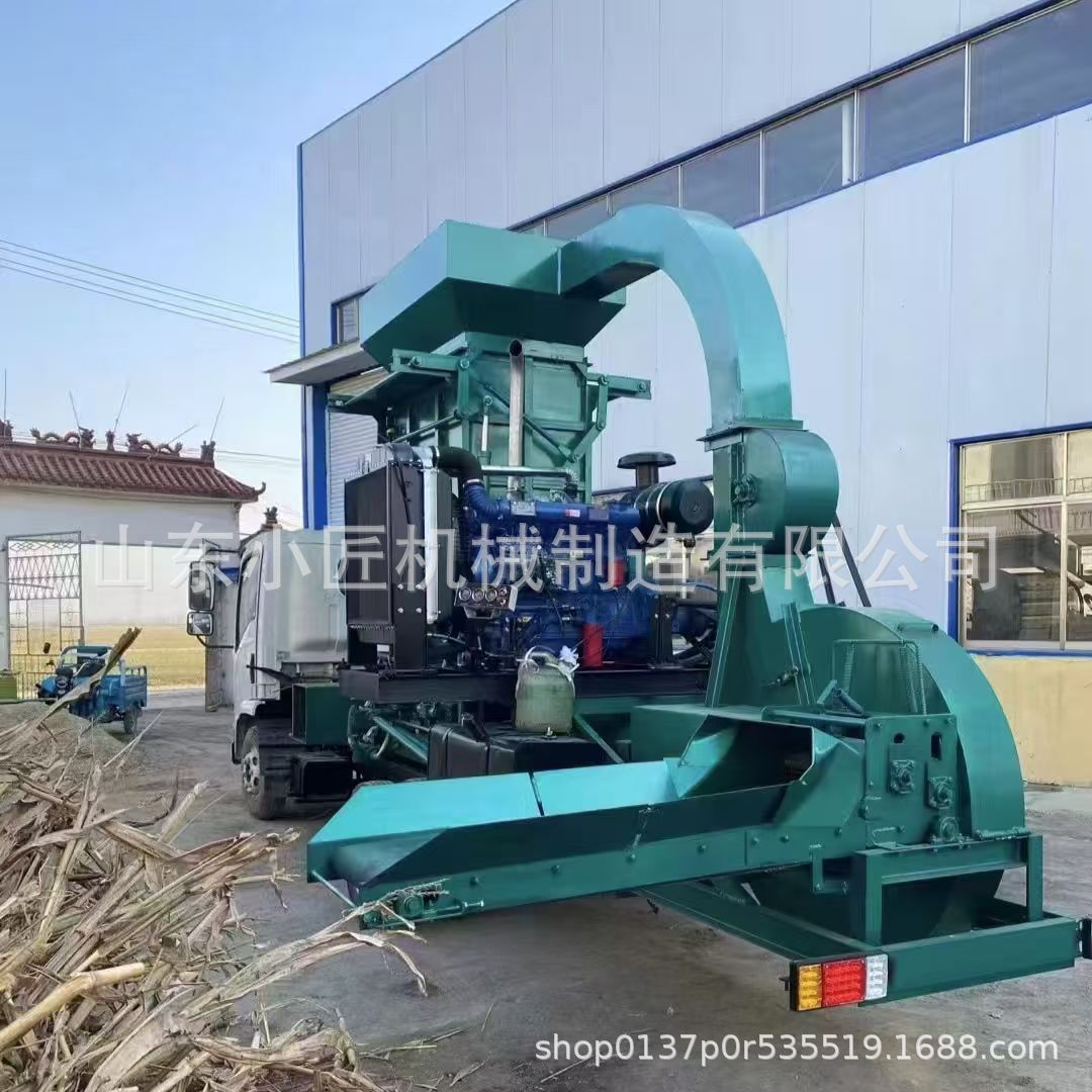 牵引式秸秆粉碎压块一体机 干湿两用秸秆打包自带发动机