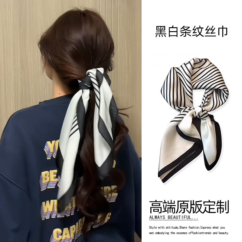 2025 nueva correa de cuello flor de anacard pequeña bufandas cuadradas bufandas de seda con camisa decoración de mujeres de alta calidad accesorios de cuello