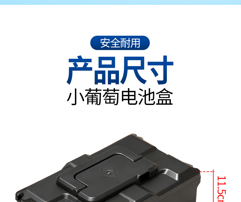 Electric Vehicle Small Grape Battery Box 48V12A Lead-Acid Battery Box Thickened Waterproof Portable Battery Universal Protective Case