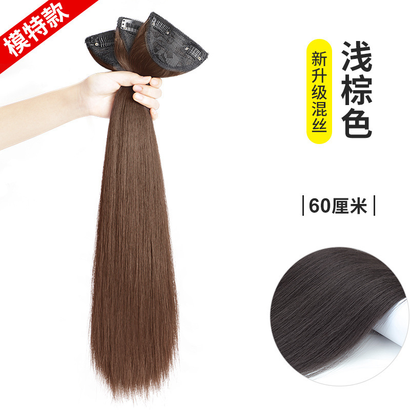 Fábrica directa pelucas mujeres tres piezas de almohadilla de cabello largo recto para aumentar el cabello flojo extensión de cabello parche de cola de caballo
