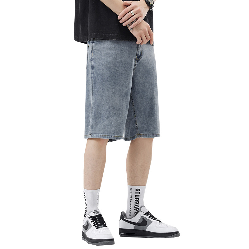 Fengshe Men's/Denim Shorts Men's 2025 Summer New Simple Five-point Pants Loose Thin Five-point Pants Trend