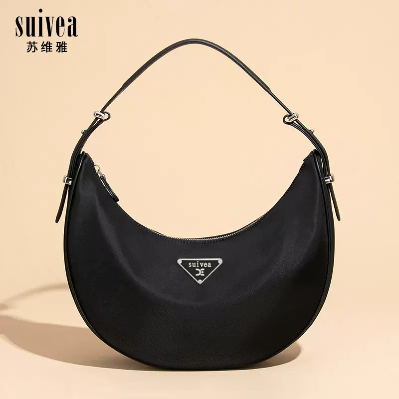 新款尼龙腋下牛角饺子包时尚休闲单肩挎包轻便通勤大容量运动包女