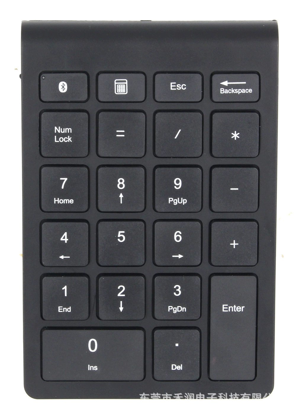 22-key wireless numeric keypad, Bluetooth 5.0 / 2.4G, ABS scissor-switch, battery-powered 2×AAA