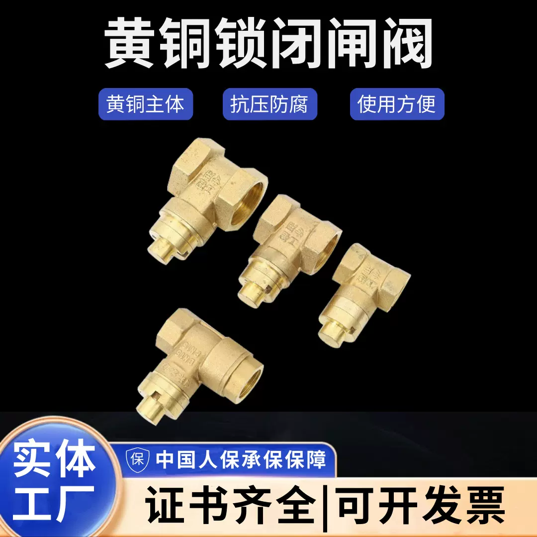 玉环批发销售黄铜高温锁闭闸阀 防盗加密闸阀 表前磁性锁闭闸阀