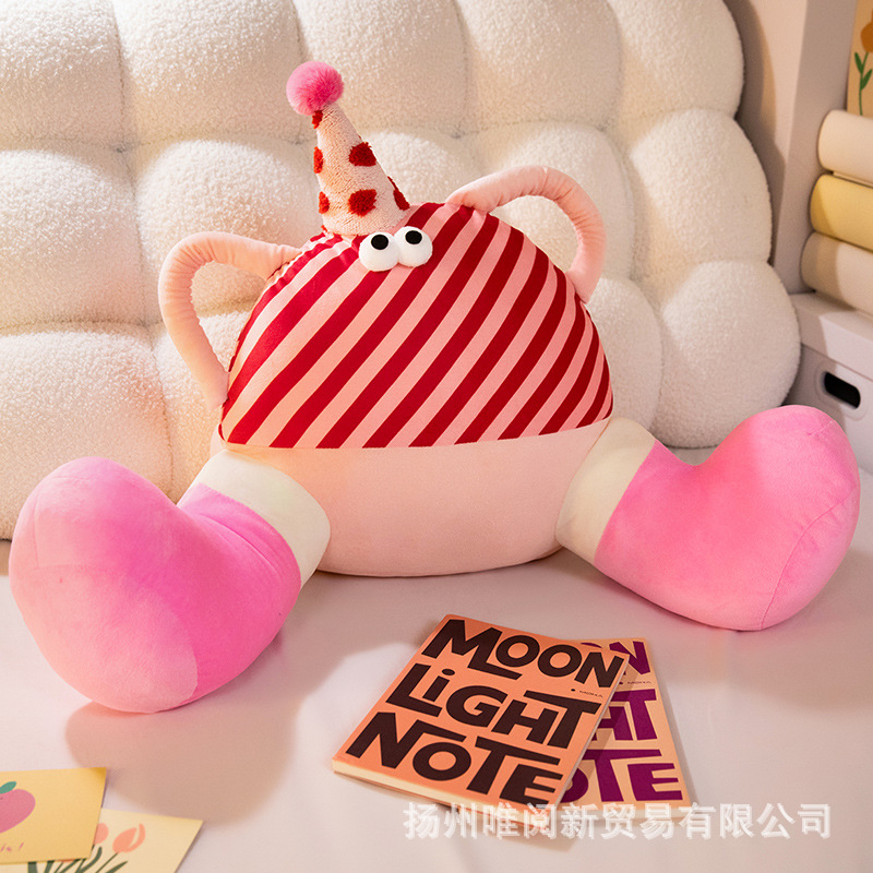 레드와 핑크 스트라이프 빅풋 몬스터 [크리스탈 슈퍼 소프트 스타일]