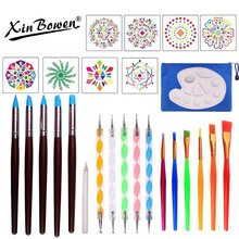 跨境速卖通27套件曼陀罗绘画模板陶艺点化石画笔组合彩绘美术工具
