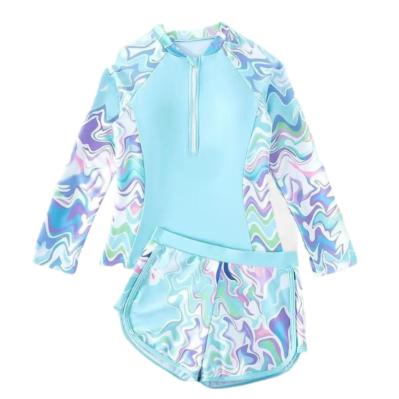 (Cross-border trading), children's swimwear, split fashionable long-sleeve, for teenagers, Amazon 5