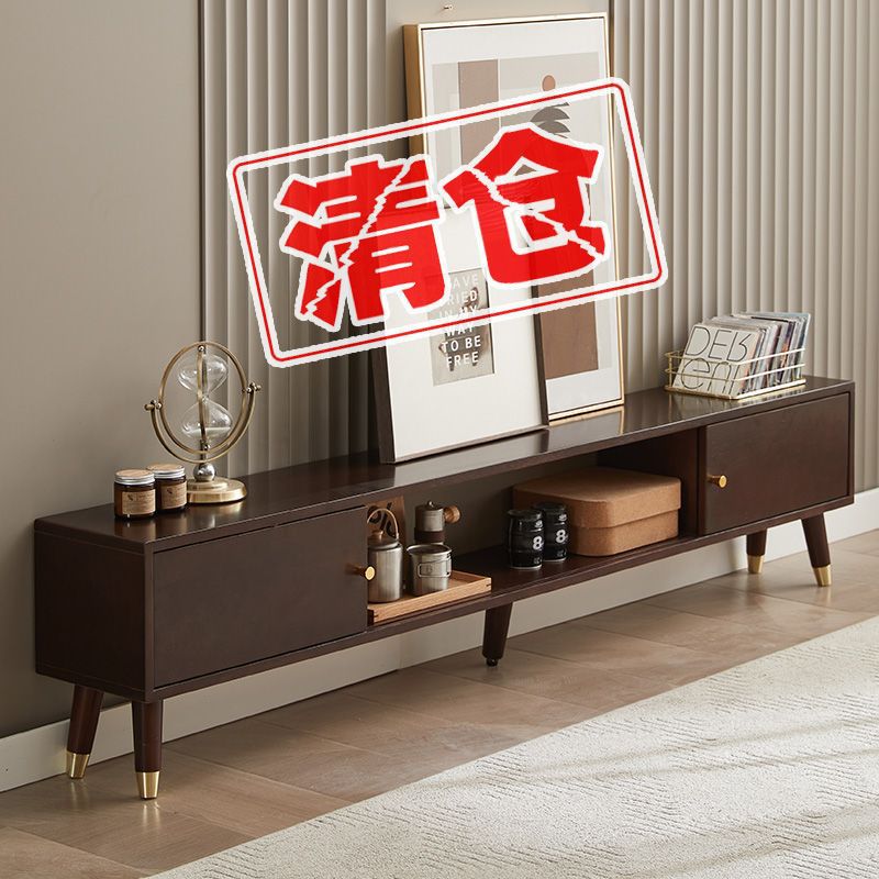 Solid Wood Tv Cabinet Modern Living Room Rubber Wood Home Floor Cabinet Home Nordic Small Apartment Storage Cabinet Coffee Table Combination
