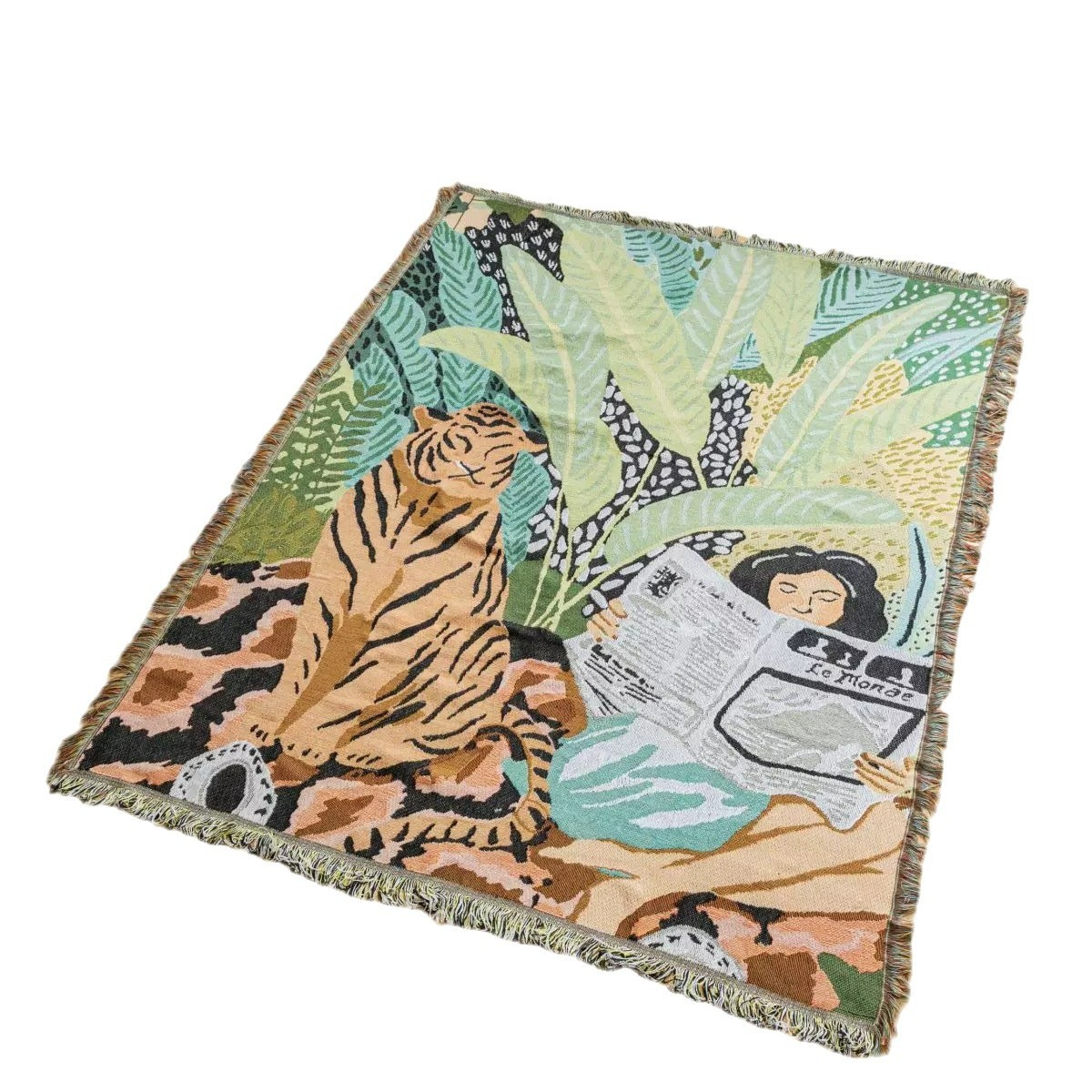 Estética de campamento nórdica personalizada sala de dormitorio sofá tapiz siesta mantas mantas mantas de campamento al aire libre mantas mantas mantas toallas de mesa