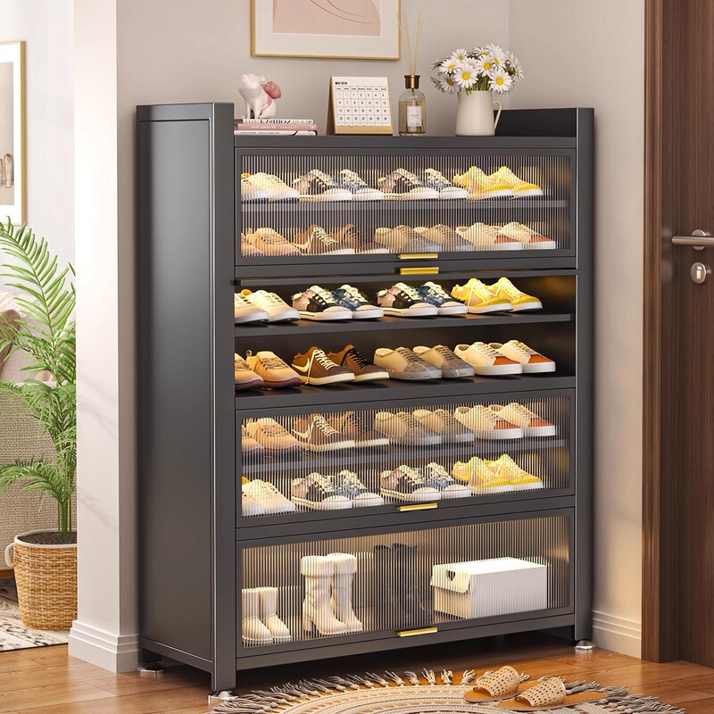 Shoe Cabinet Home Door Steel New Integrated Wall Storage Cabinet Entry Entrance Door Storage Cabinet Large Capacity